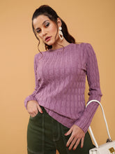 women purple self design skeevi