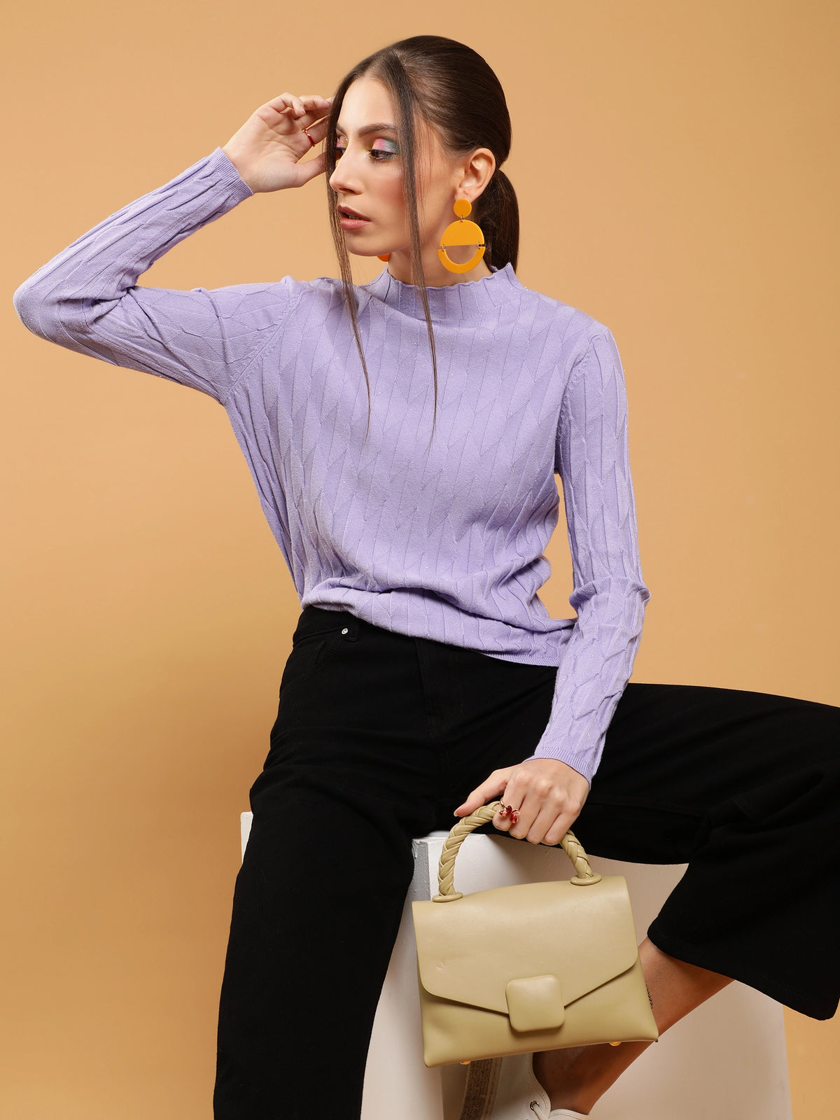 women lilac solid skeevi