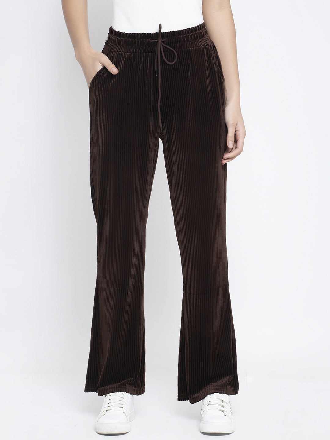 Solid Brown Palazzo Pants