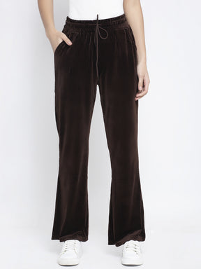 Solid Brown Palazzo Pants