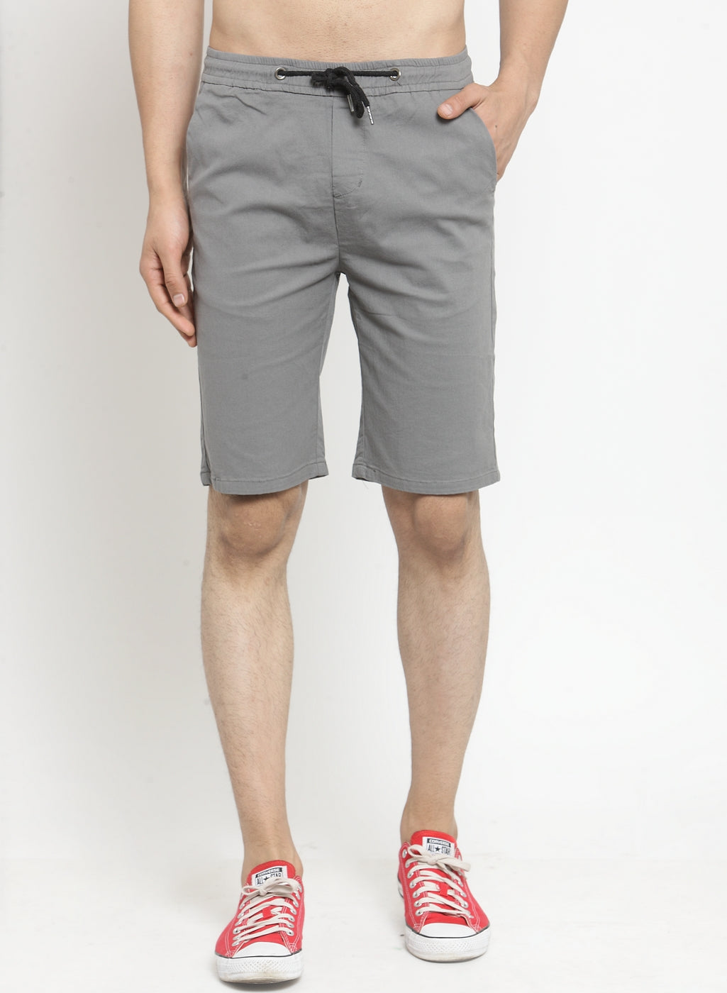 Men Black Solid Regular Fit Regular Shorts