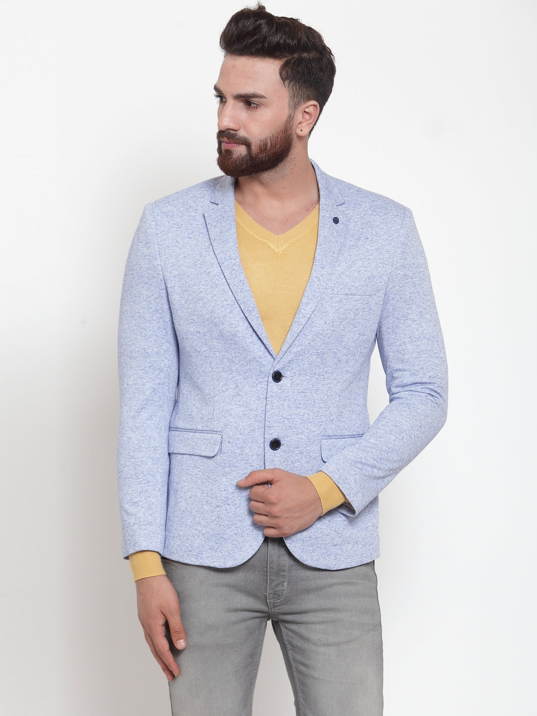 Mens Turquoise Solid Coat