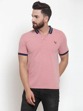 Mens Plain Black And Red Combo Of 2 T-Shirts