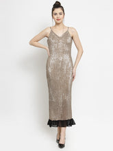 Women Gold Sequinned Cocktail Dress