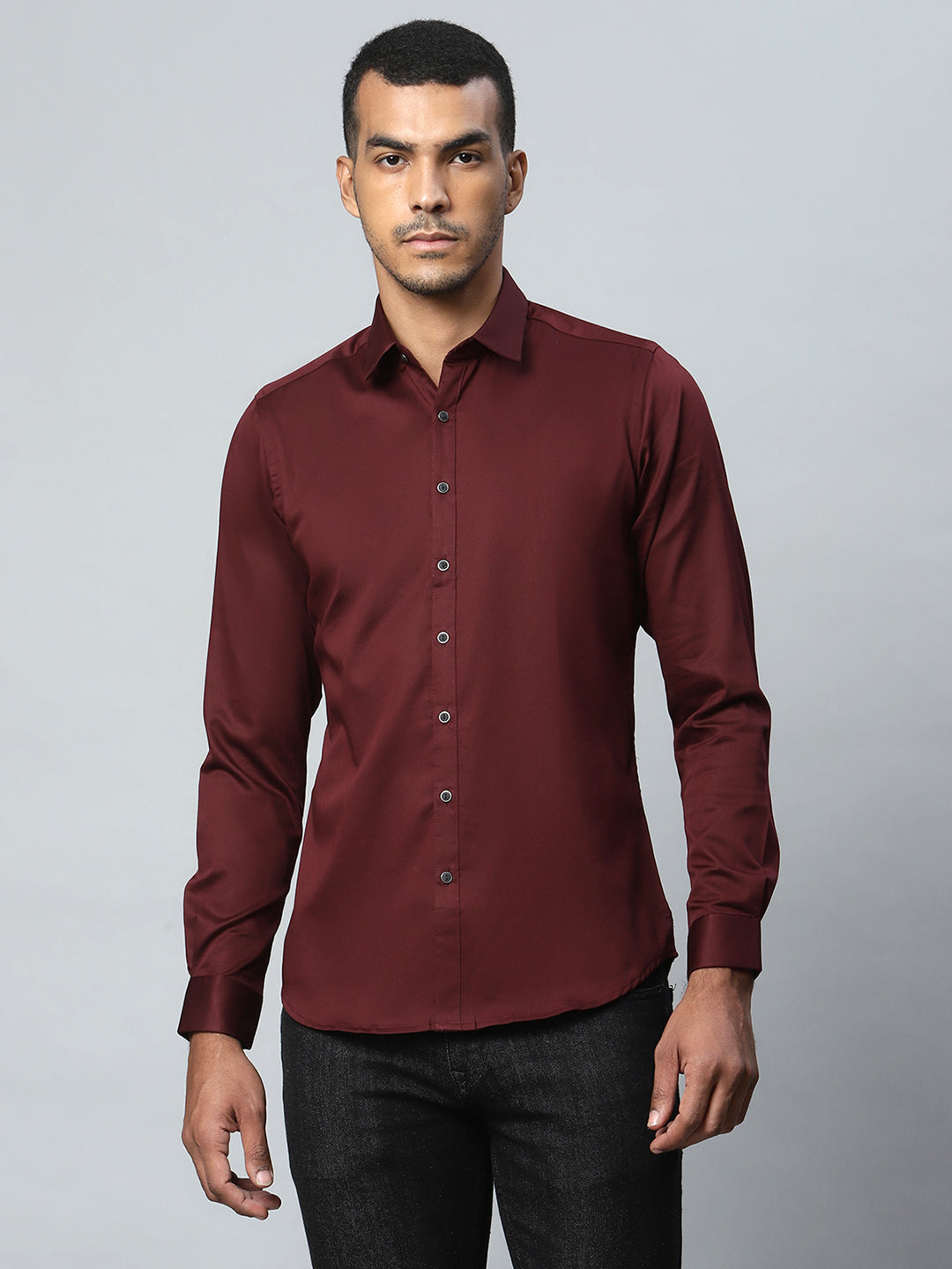 Men Maroon Formal Shirt