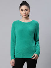 Women Pile knit  Woolen With Green