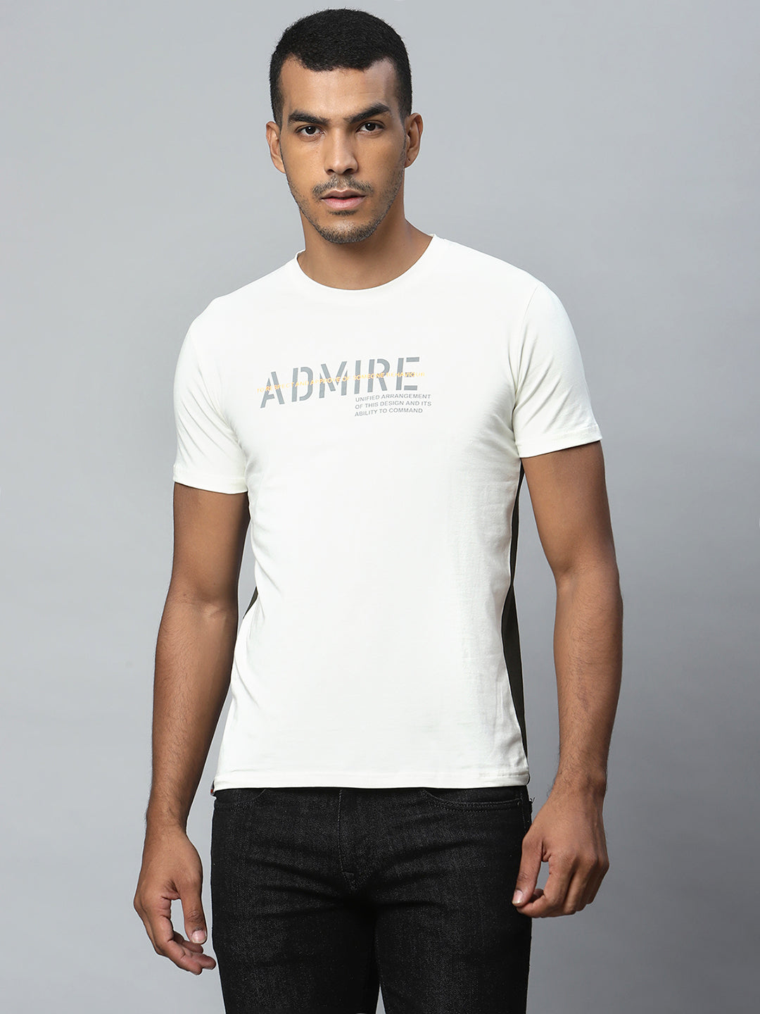 Men White Admire Alpha Printed T-Shirt