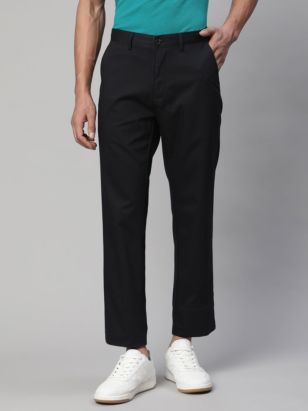 Men Black Semi Formal Trouser