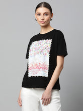 Women Regular Fit Floral Embellished T-Shirt - Global Republic #