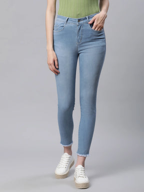 Blue High Waist Slim Fit Jeans