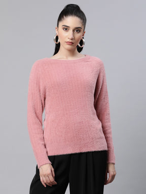 Women Pile knit Onion Casual Pullover