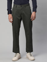 Men Green Solid Cotton Trouser