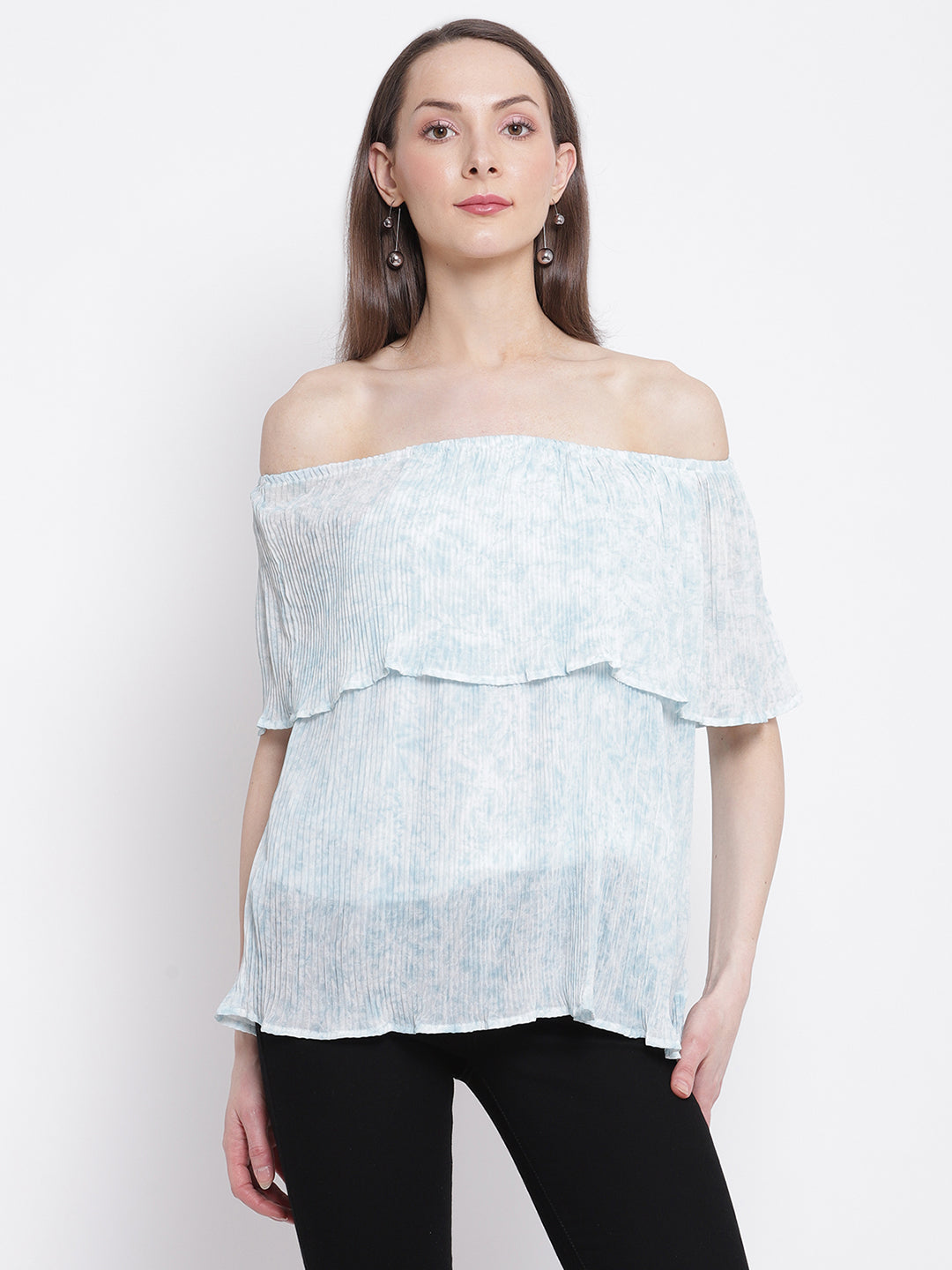 Women Printed A-Line Off Shoulder Top