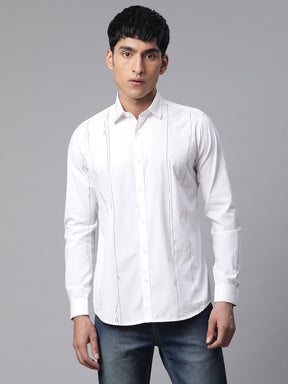 Men White Casual Shirt