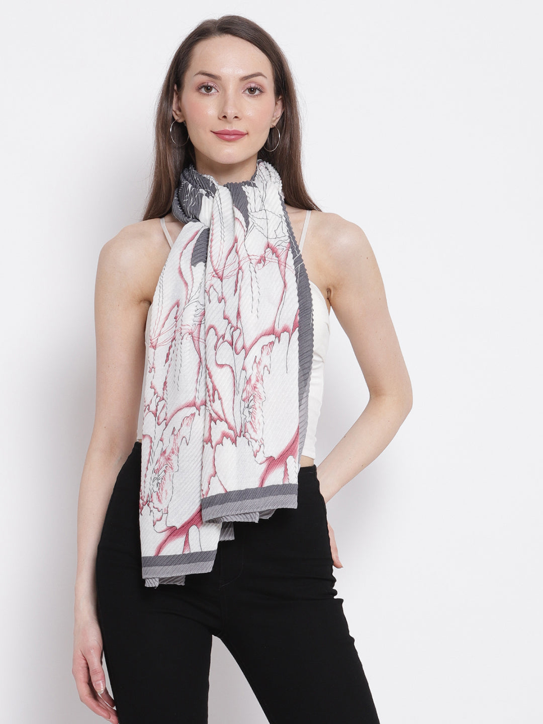 Women Whitemulti Scrafty Splash Scraf - Global Republic