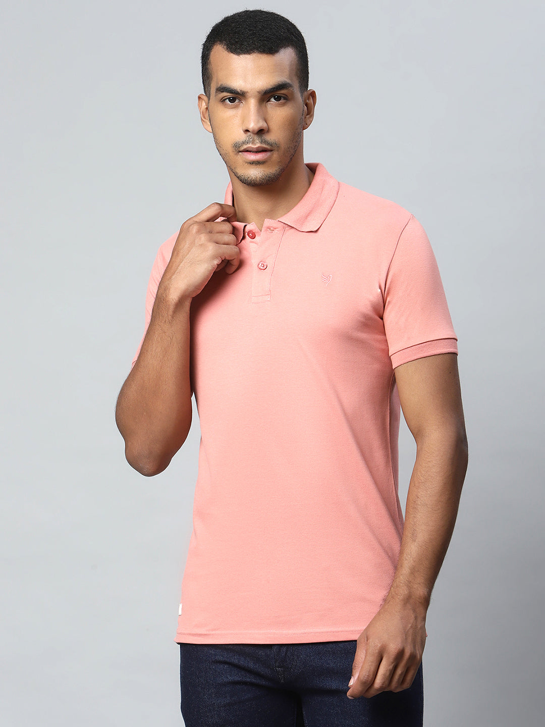 Men Reddish Pink Polo T-Shirt