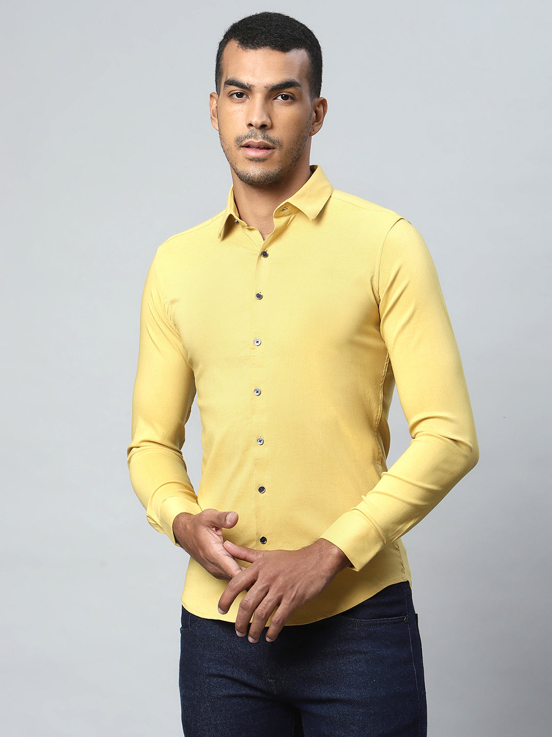Men Mustard Formal Shirt