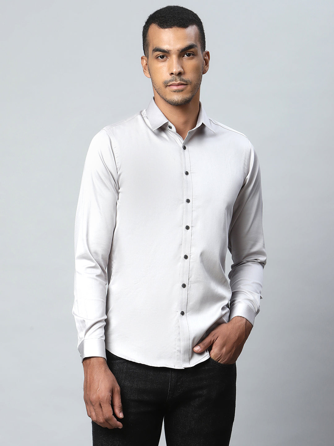 Men Grey Casual Shirt