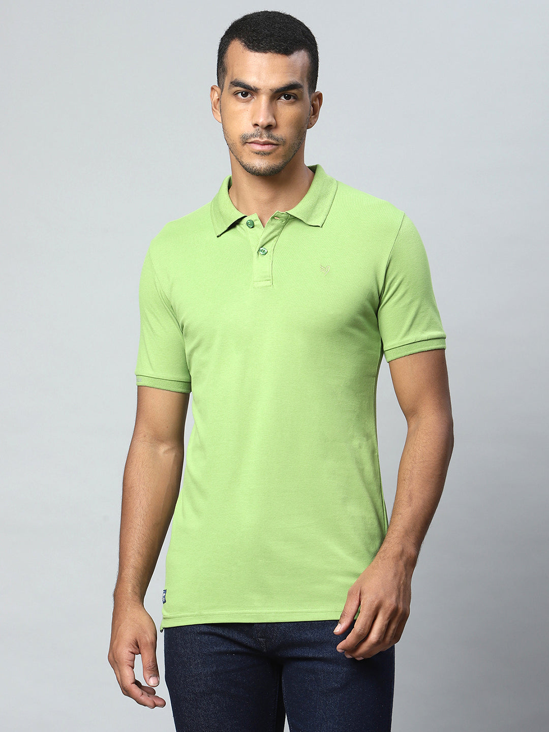 Men Grass Green Polo T-Shirt