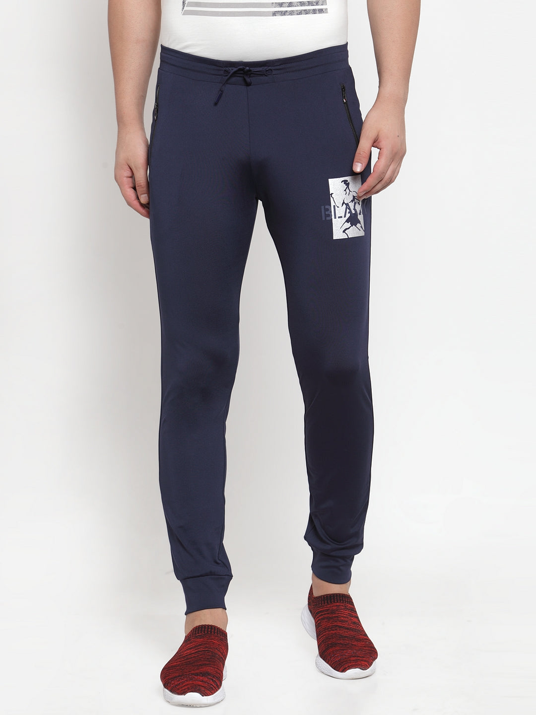 Mens Solid Navy Blue Joggers