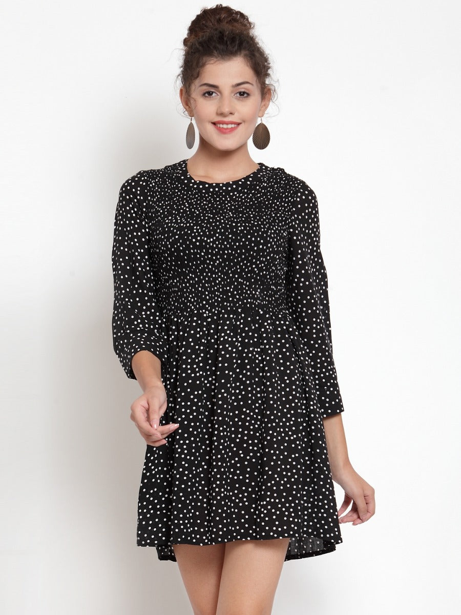 Women Polka Dots Black Tunic
