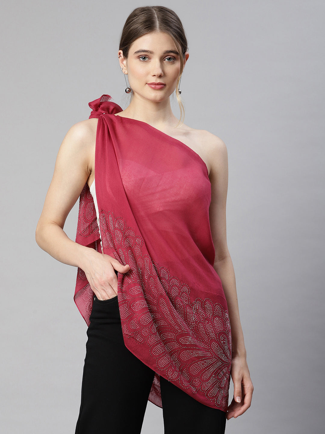 Shop Online Tomato Red Aplic Work Stole