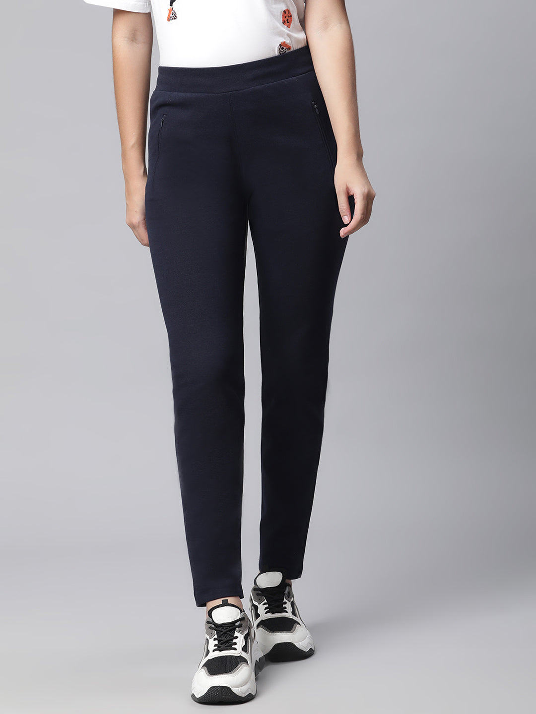 Women Navy Blue Causal Lower - Global Republic
