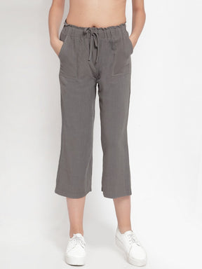 Women Olive Solid Straight Fit Lower