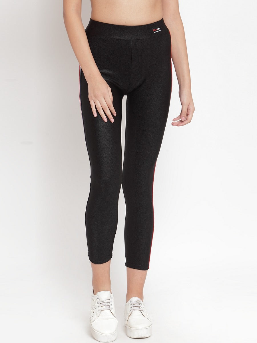 Black Nylon Skinny Fit Legging - Global Republic