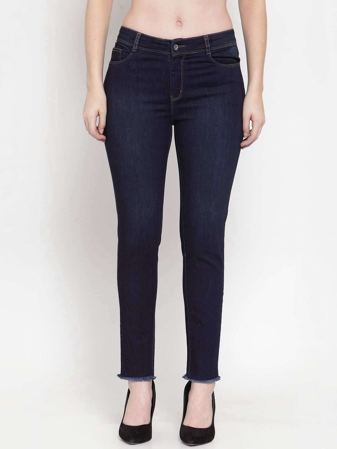 Women Dark Blue Denim Skinny Fitted Jeans