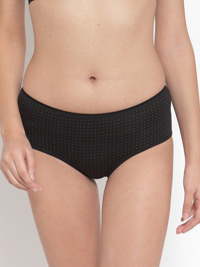 Women Solid Black Regular Fit Panty