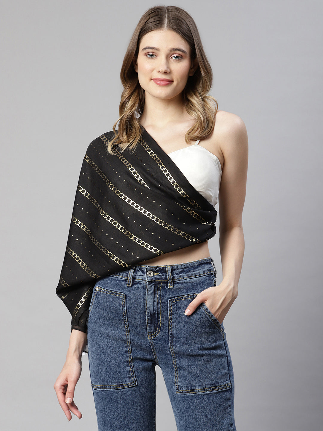 Black Sequined Stole