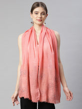 Women Peach Aplic work Stole