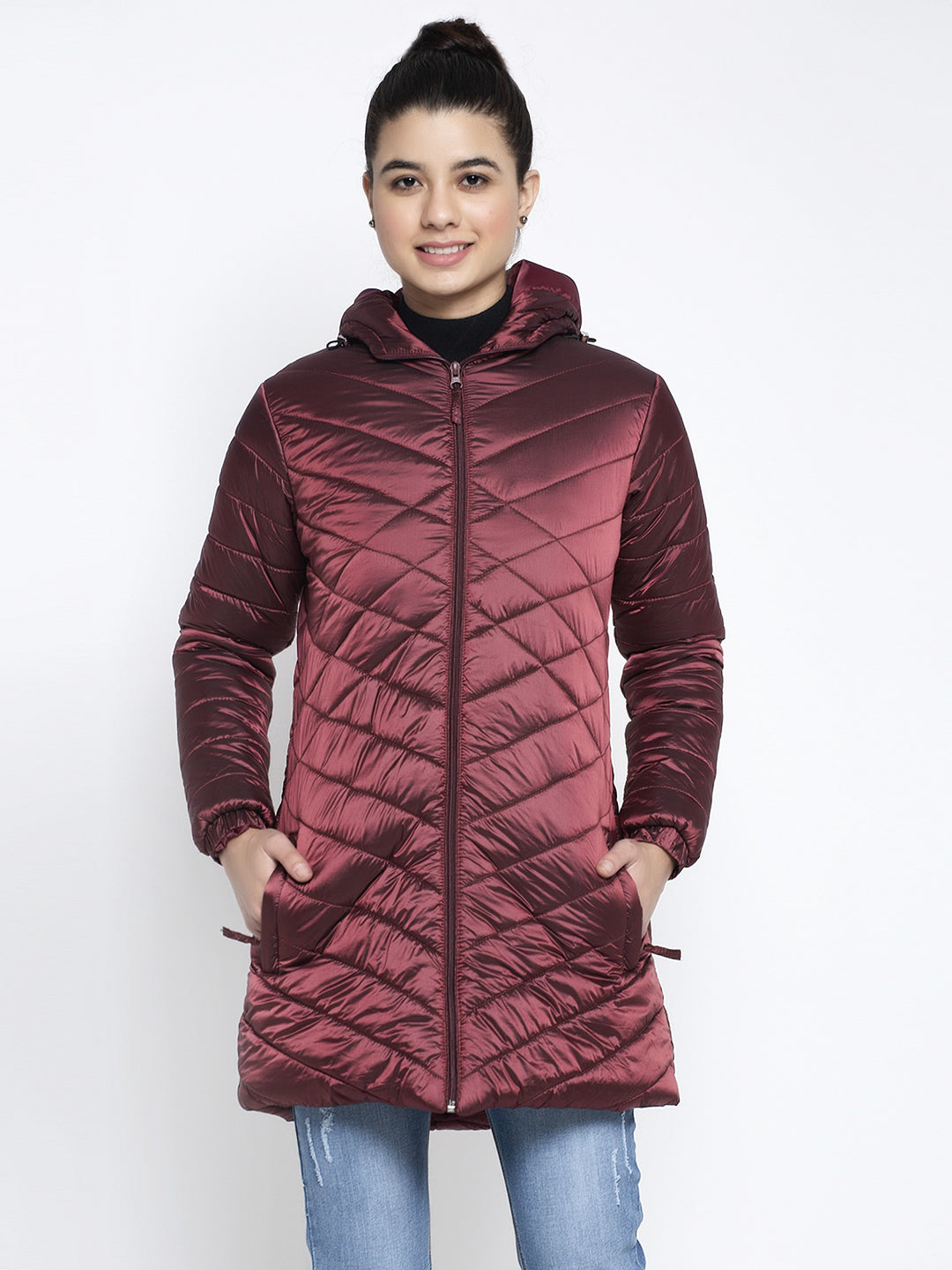 Maroon hooded jacket Clearance