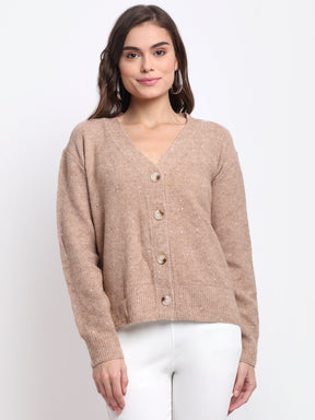 Brown Knitted Losse Fit Cardigan