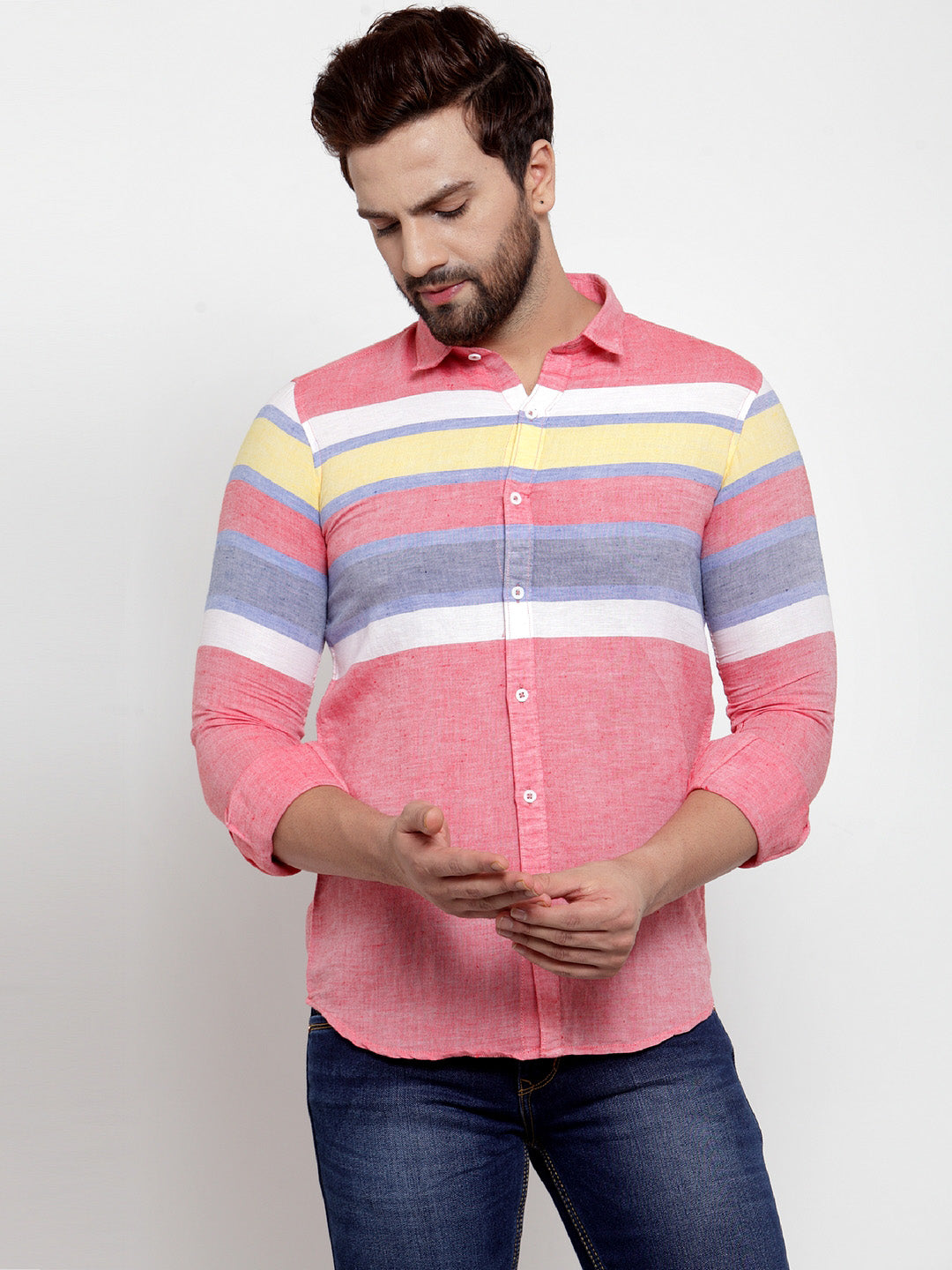 Men Printed Red Shirt