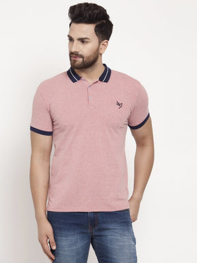 Mens Plain Black And Red Combo Of 2 T-Shirts