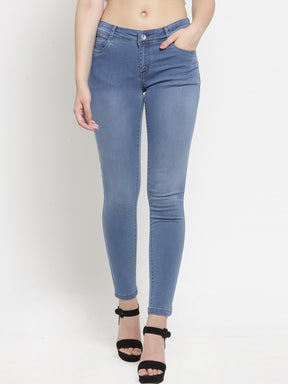 women low rise light blue skinny jeans