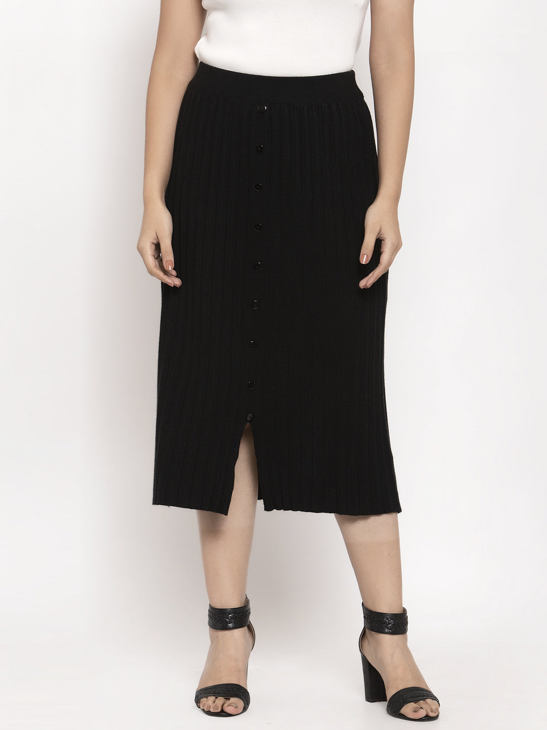 Women Black Solid Skirt