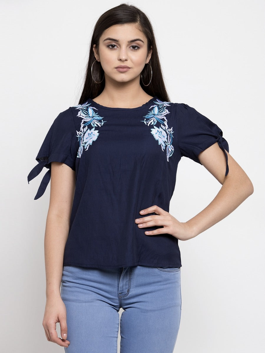 Women Embroidered Straight top