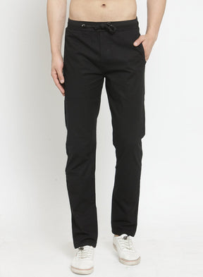 Mens Solid Black Cotton Lower