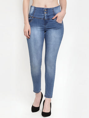 Women Blue Denim Solid Jeans