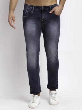 Men Grey Denim Solid Jeans