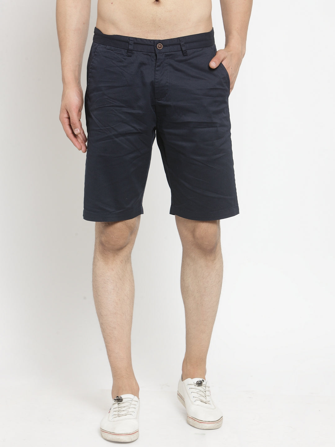 Men’??????S Solid Navy Blue Shorts