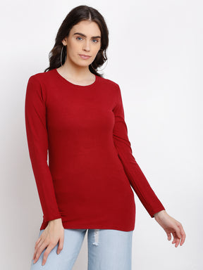 bunke utilsigtet foder Buy Women Red Straight Fit Crew Neck T-Shirt - Global Republic