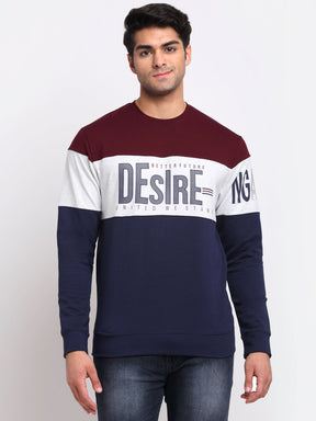 Men Multi Round Neck Hosiery Printed Sweatshirt