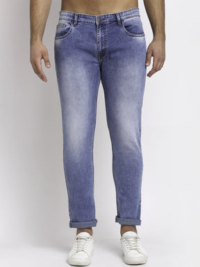 Men Blue Denim Solid Jeans