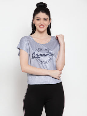 Steel Grey Printed T-Shirt
