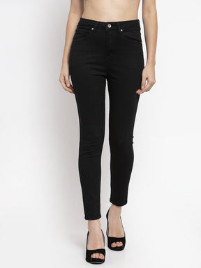 Women Solid Black Denim Jeans