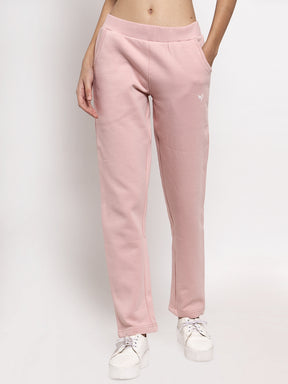Pink Colour Straight Fit Fleece Lower